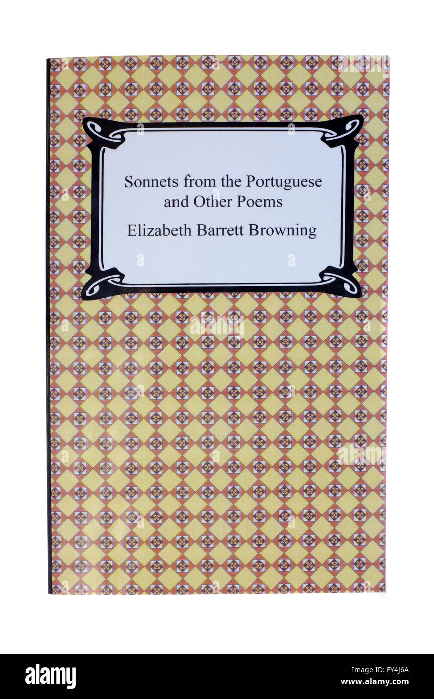 Die Titelseite der Sonette aus dem portugiesischen und andere Gedichte von Elizabeth Barrett Browning vor einem weißen Hintergrund. Stockfoto