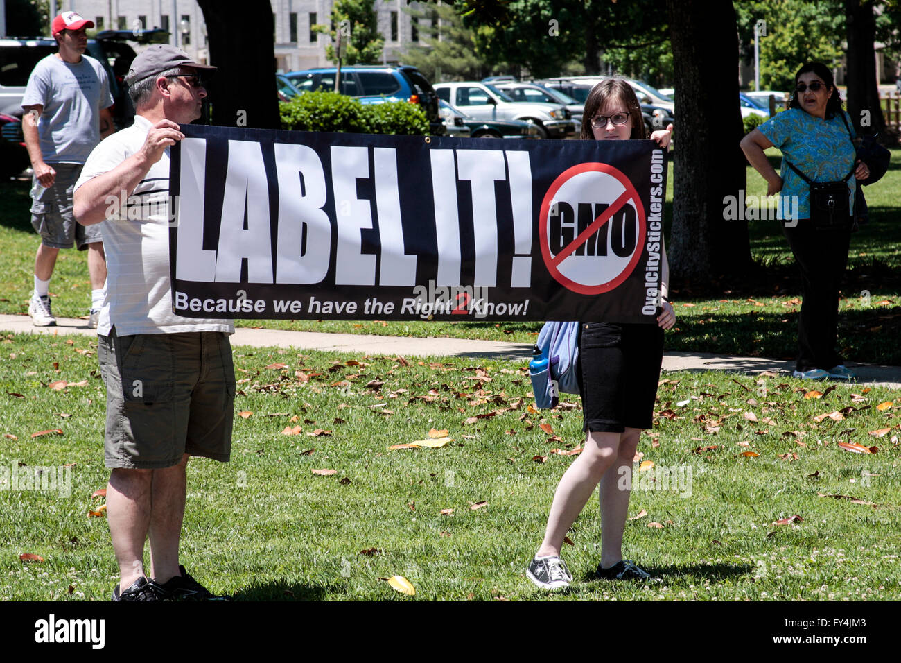 März zu Monsanto Protest in Charlotte, NC Stockfoto