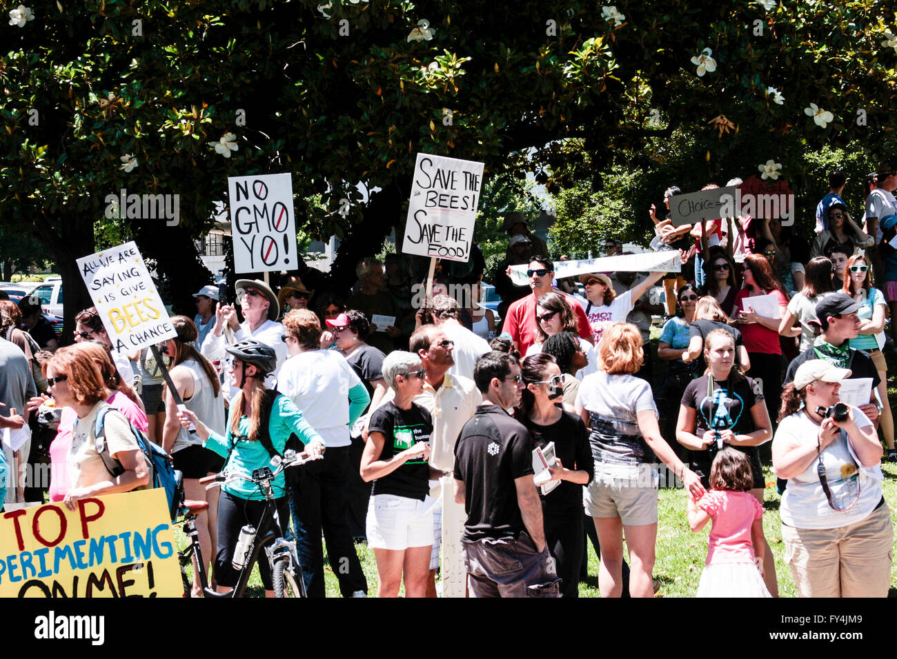 März zu Monsanto Protest in Charlotte, NC Stockfoto