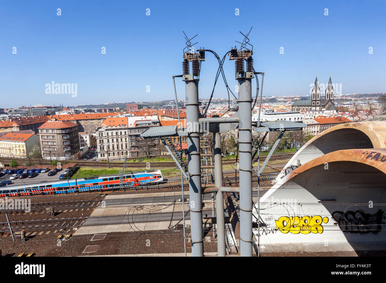 Blick auf die Karlin Landschaft Prag, Tschechische Republik Stockfoto
