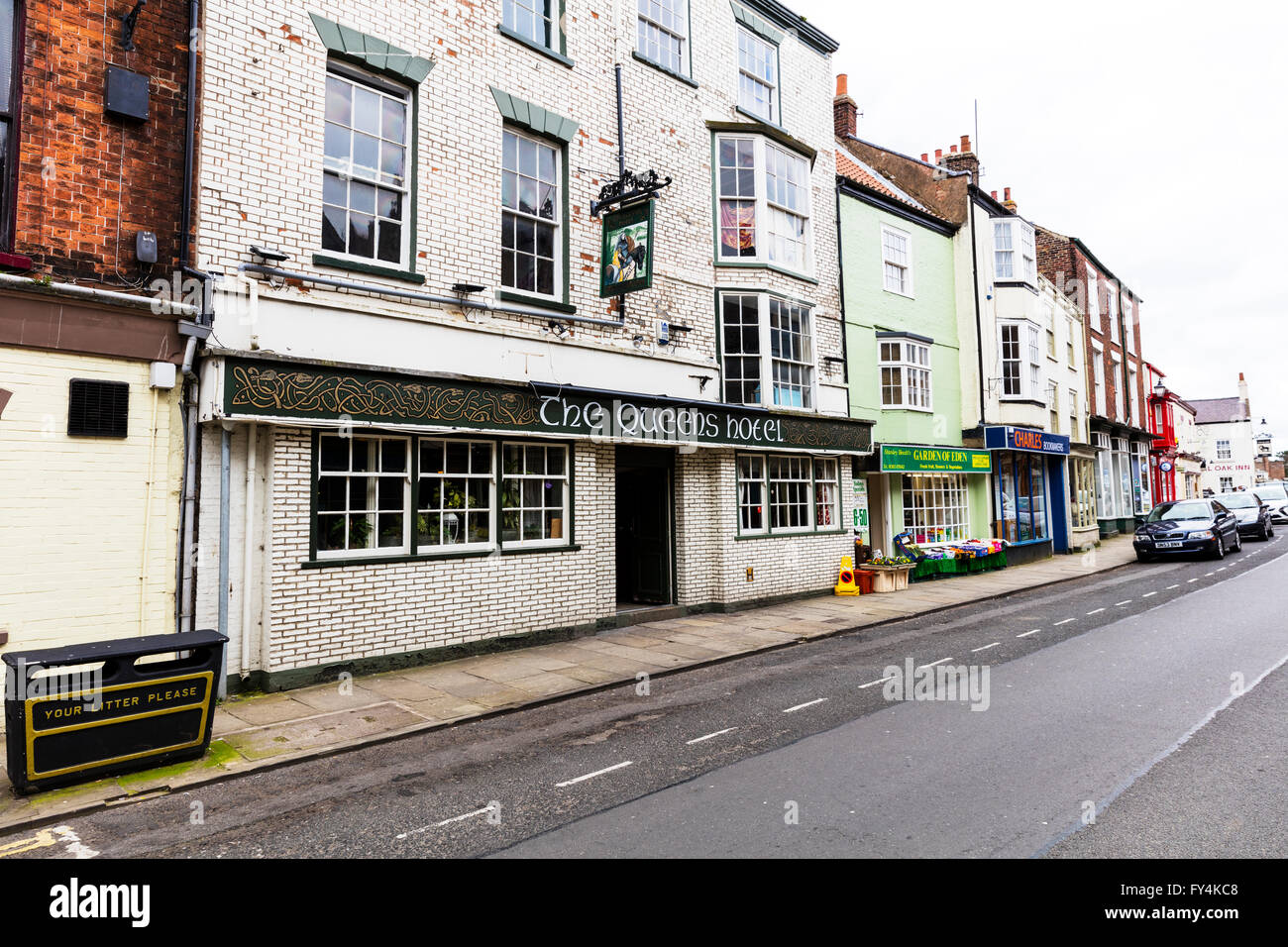 Das Queens Hotel Pub Stadt Bridlington Yorkshire UK England Küstenstadt Altstädte Stockfoto