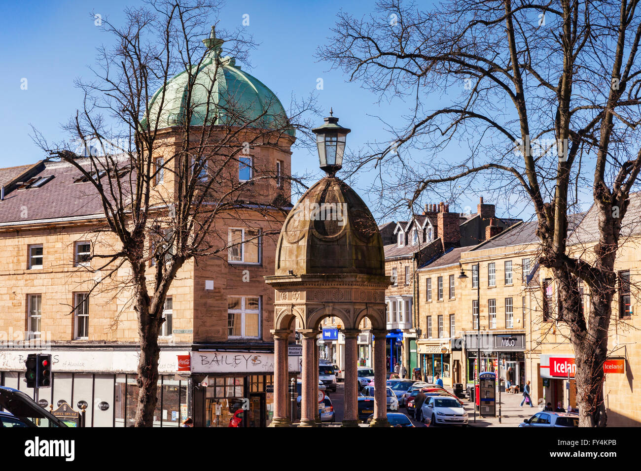 Alnwick Town Centre, Northumberland, England, UK Stockfoto