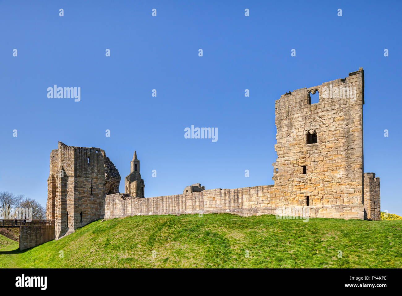 Warkworth Castle, Warkworth, Northumberland, England, Vereinigtes Königreich Stockfoto