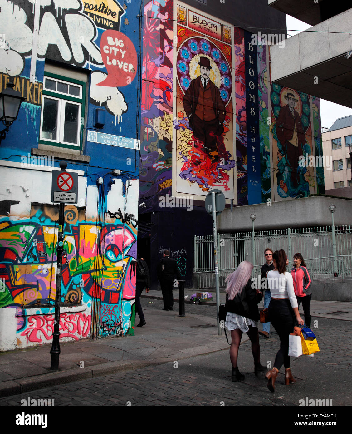 Krone-Gasse in Temple Bar, Dublin Rive Gauche Stockfoto