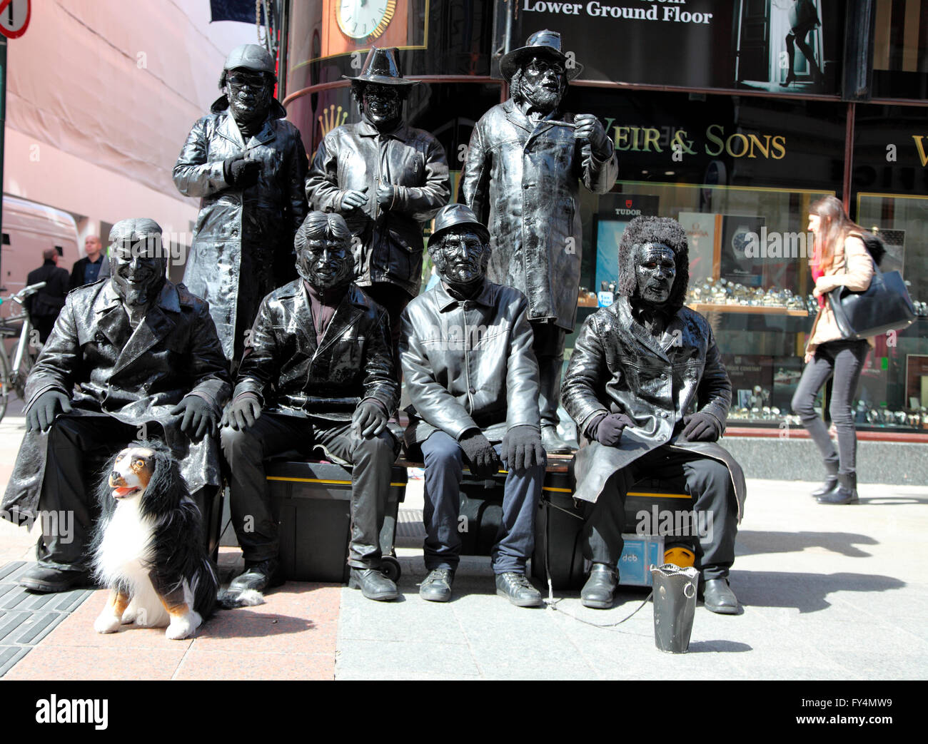 Lebende Statuen in Grafton Street, Dublin Stockfoto