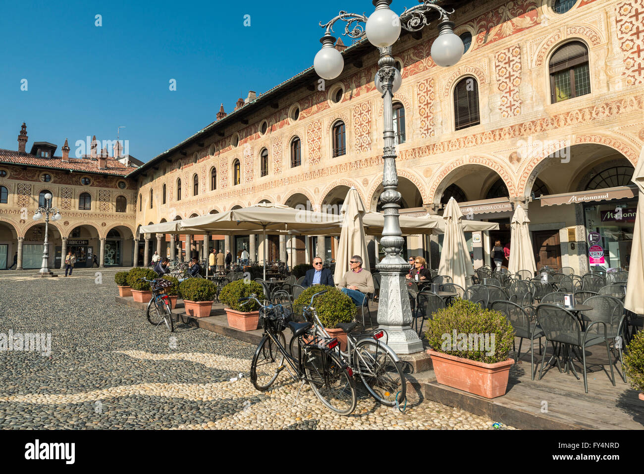 Piazza Ducale, Vigevano, Lombardei, Italien Stockfoto