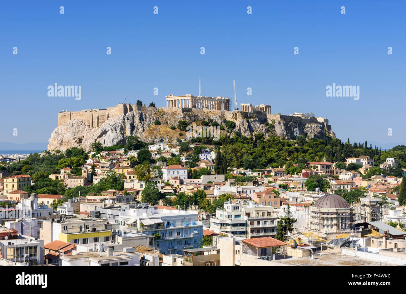 Die Akropolis und Athen, Athen, Griechenland Stockfoto