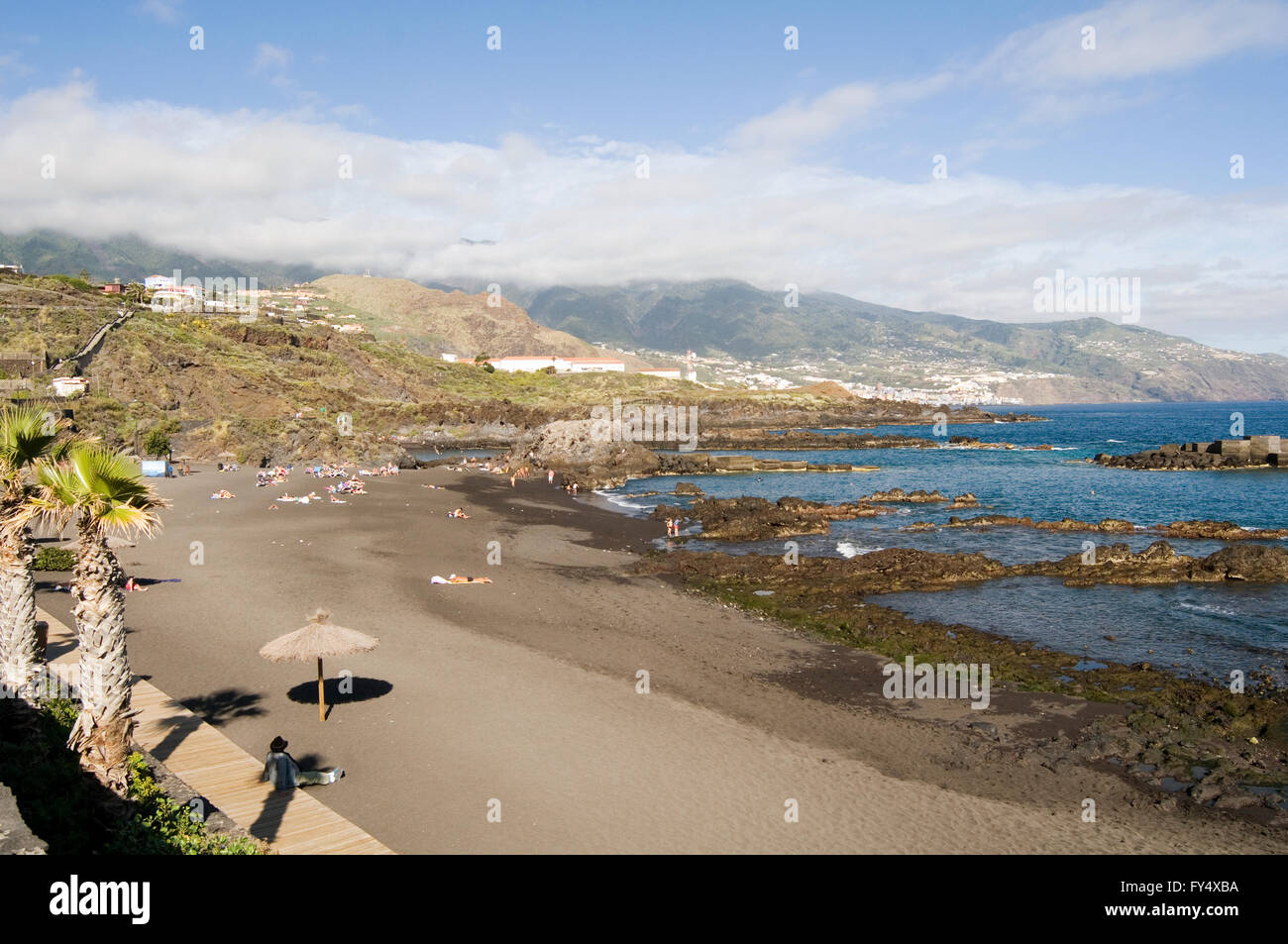 Los Cancajos Strand Strände La Palma Kanarische Insel Inseln Inseln Insel Kanaren Resort ruhig Stockfoto