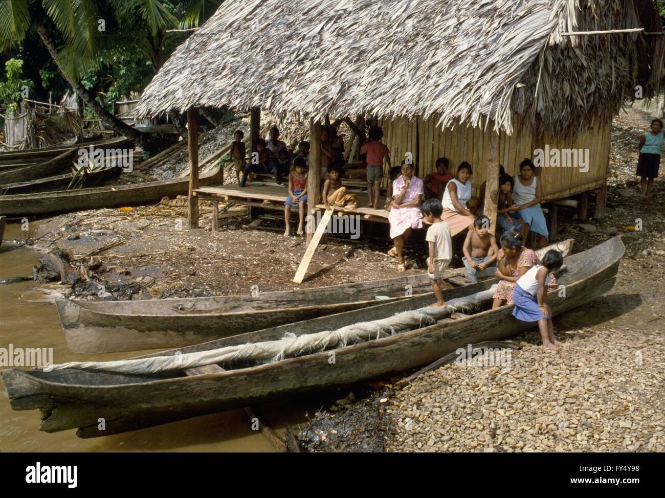 Nicaragua, Januar 1988, indigenen Dorf von Rama-Key an der Atlantikküste Stockfoto