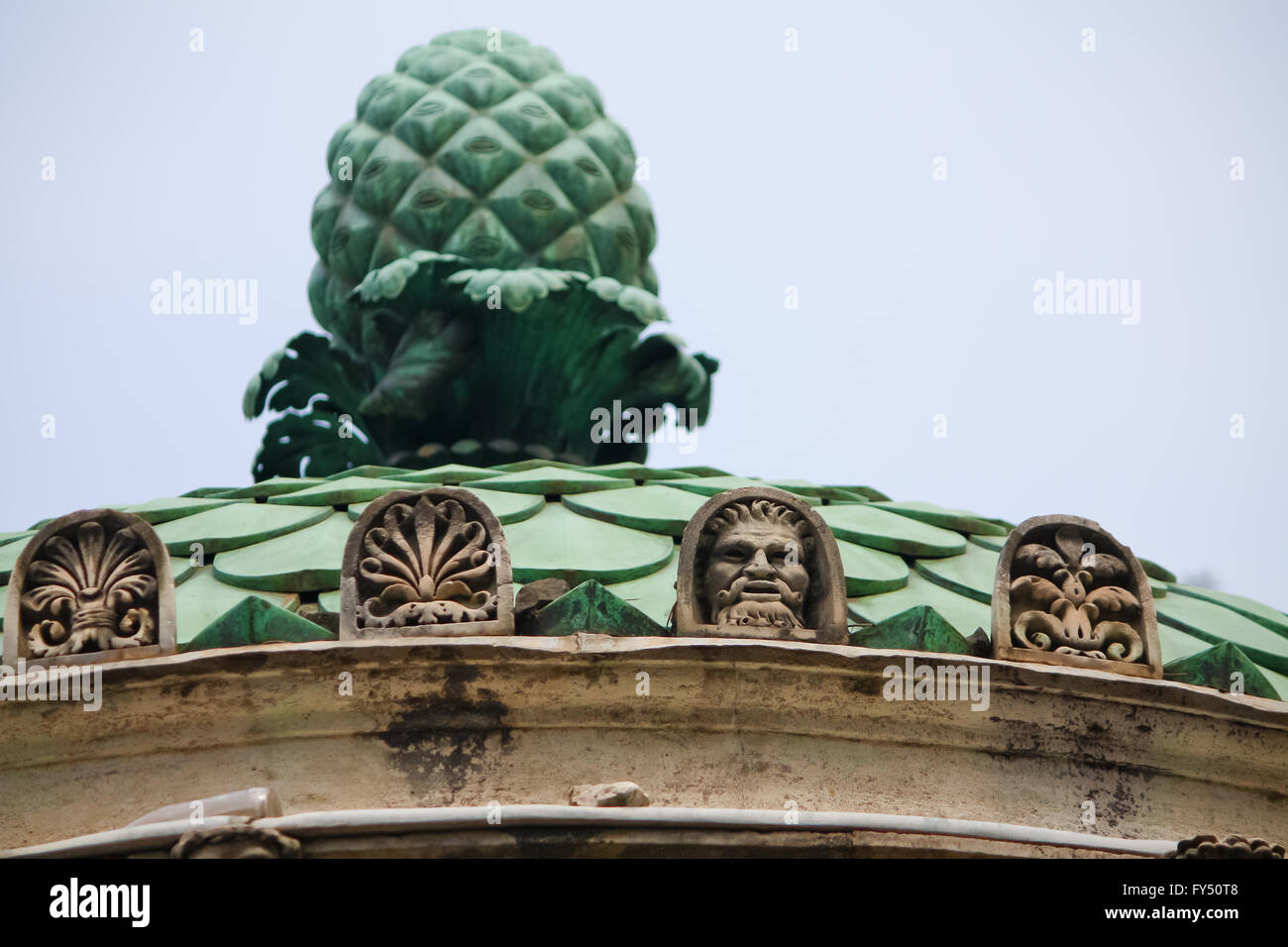 Dianas Tempel Details in der Villa Borghese Stockfoto