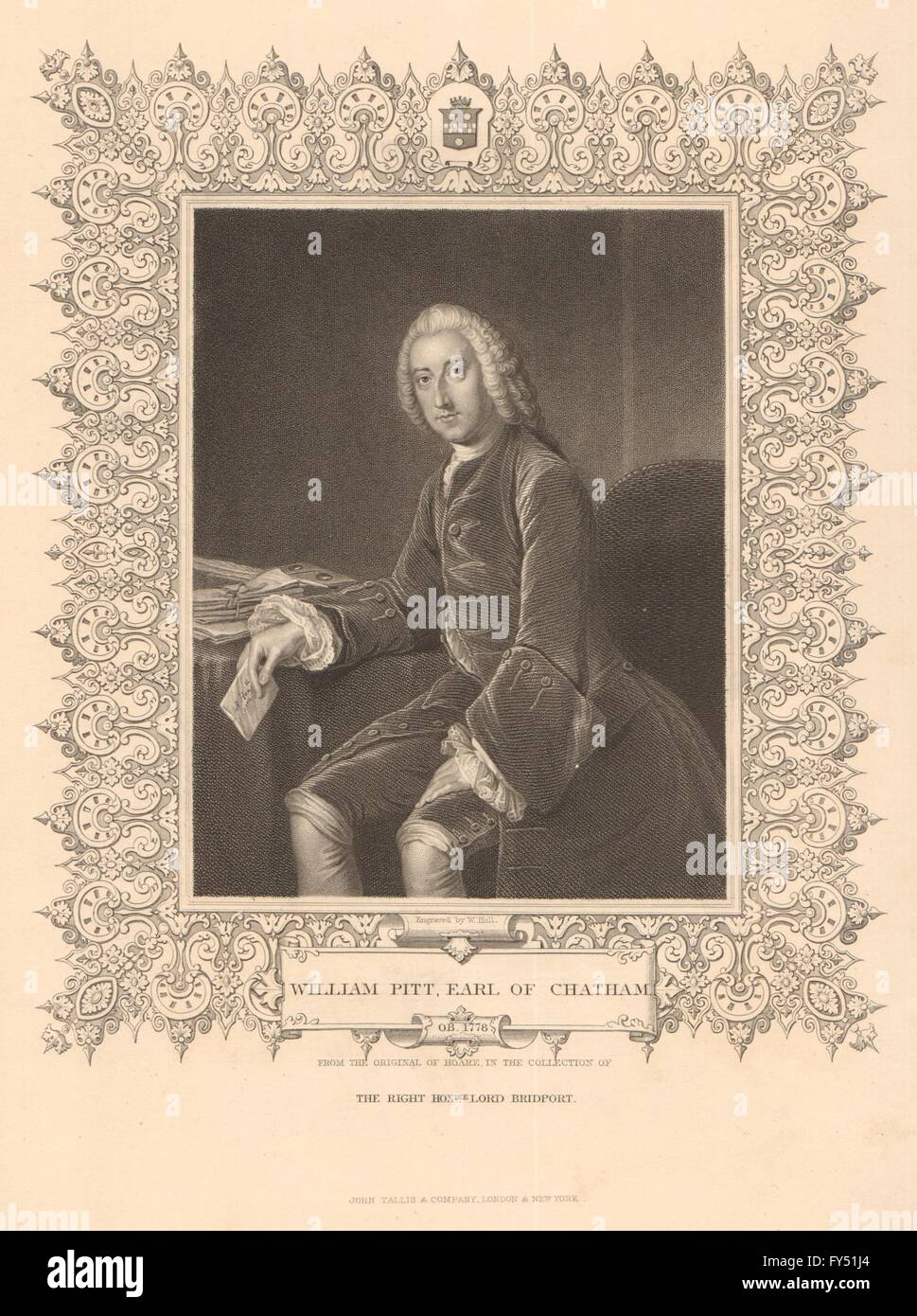 BRITISCHE GESCHICHTE. William Pitt, Earl of Chatham. Pitt der ältere. TALLIS, 1849 Stockfoto