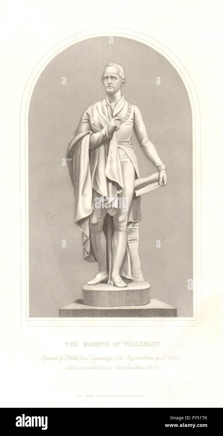 BRITISCHE GESCHICHTE. Richard, Marquess Wellesley. TALLIS, antiken print 1849 Stockfoto