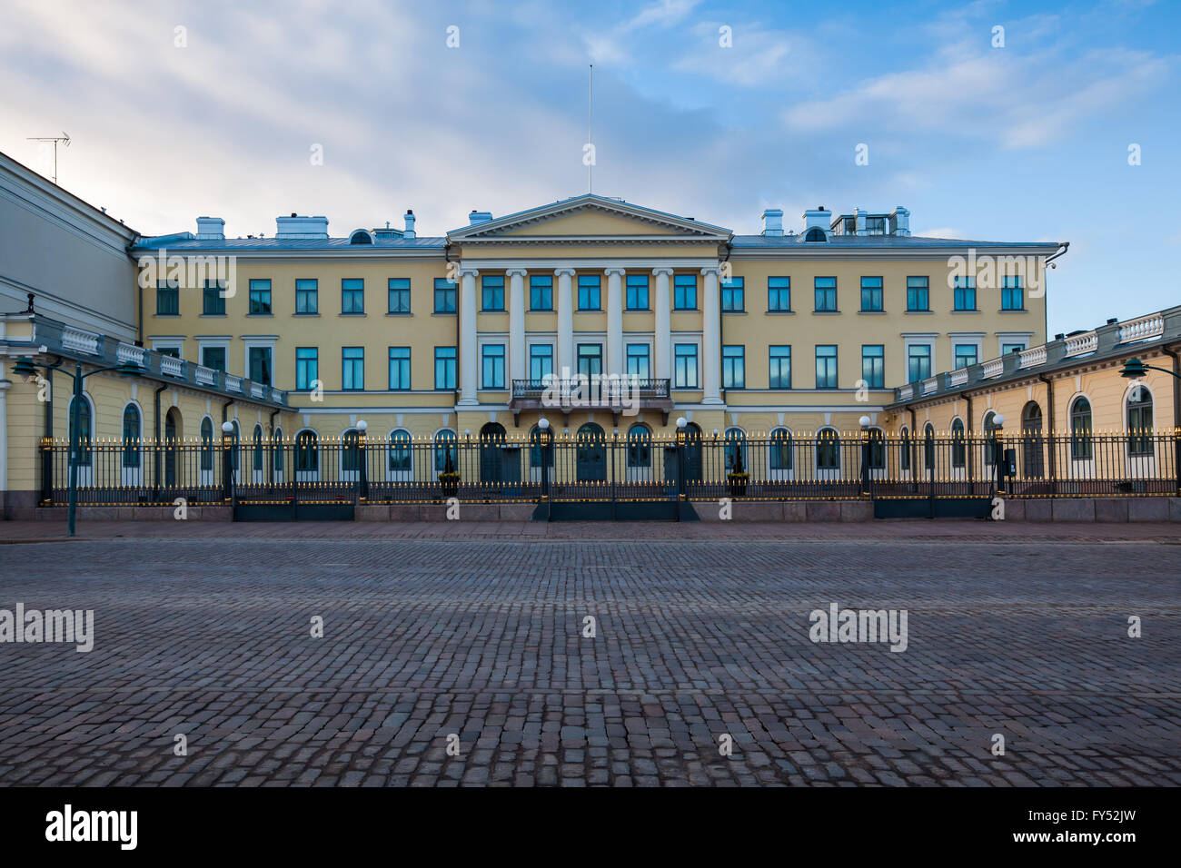 Präsidentenpalast in den Abend, Helsinki, Finnland Stockfoto