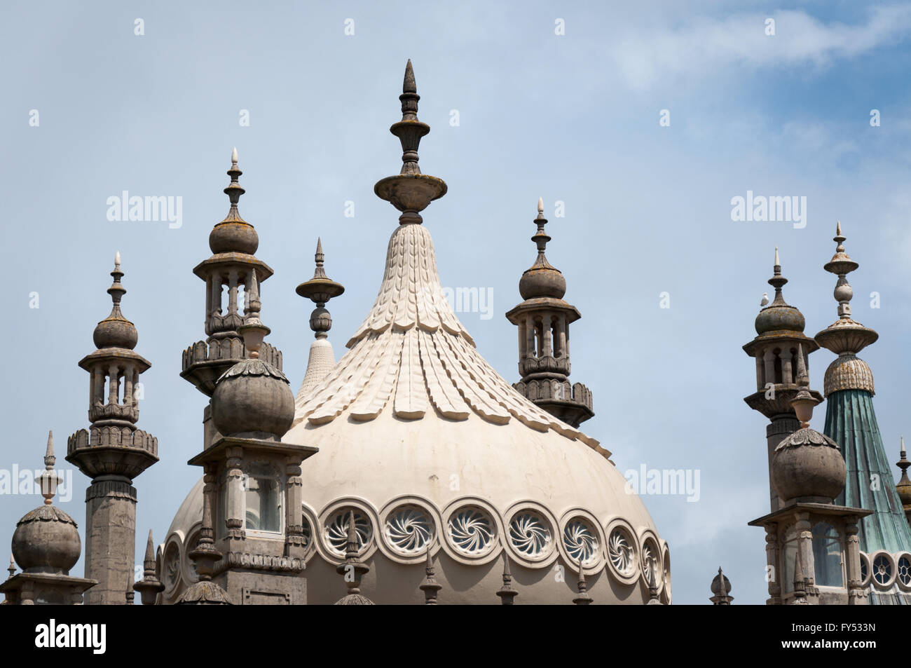 Royal Pavilion Minarets und architektonische Details, Brighton, East Essex, Großbritannien Stockfoto