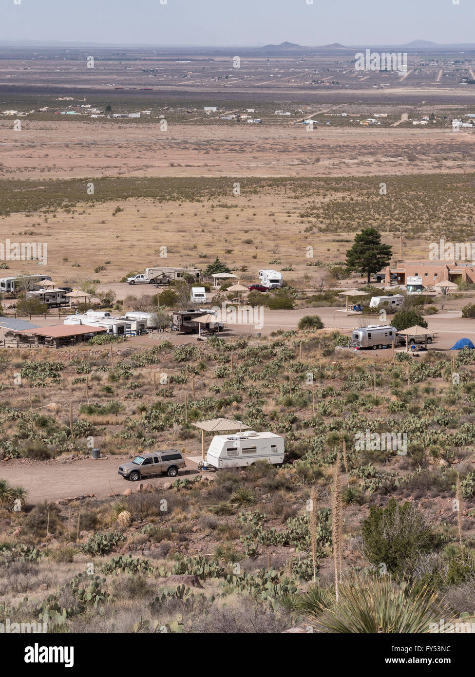 Campingplatz, Rockhound Staatspark, Deming, New Mexico. Stockfoto