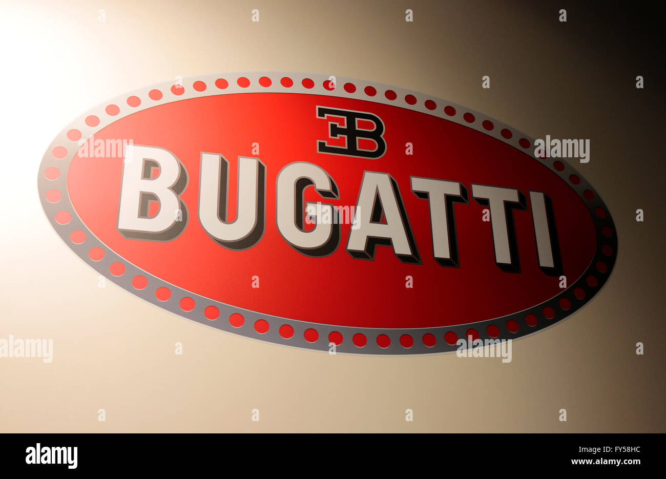 Das Logo der Marke "Bugatti", Berlin. Stockfoto