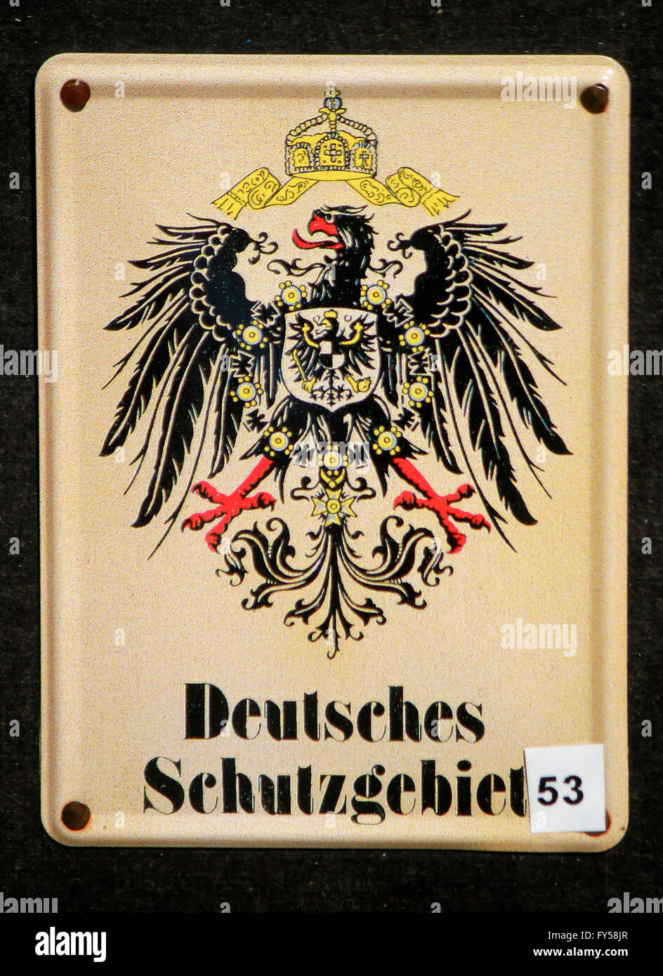 Das Logo der Marke "Deutsches Schutzgebiet", Berlin. Stockfoto