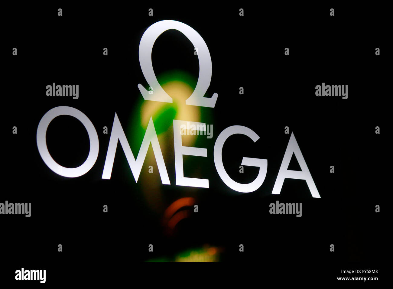 Das Logo der Marke "Omega", Berlin. Stockfoto