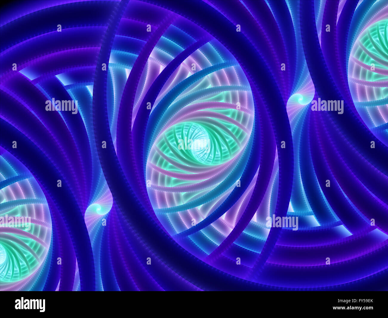 Bunt leuchtende Spirale Fraktale, generiert Computer abstrakten Hintergrund Stockfoto