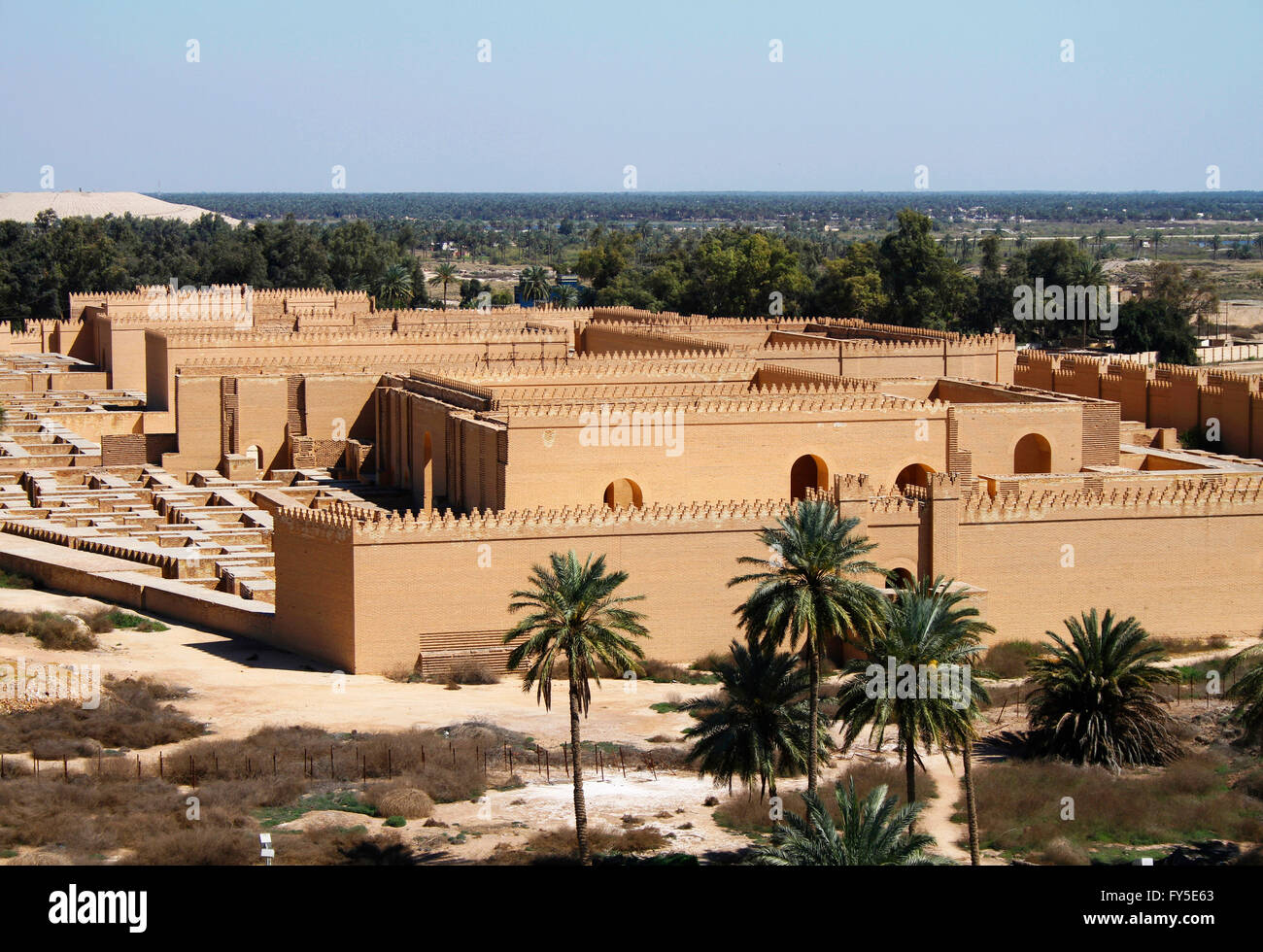 Restaurierten Ruinen des alten Babylon, Irak. Stockfoto