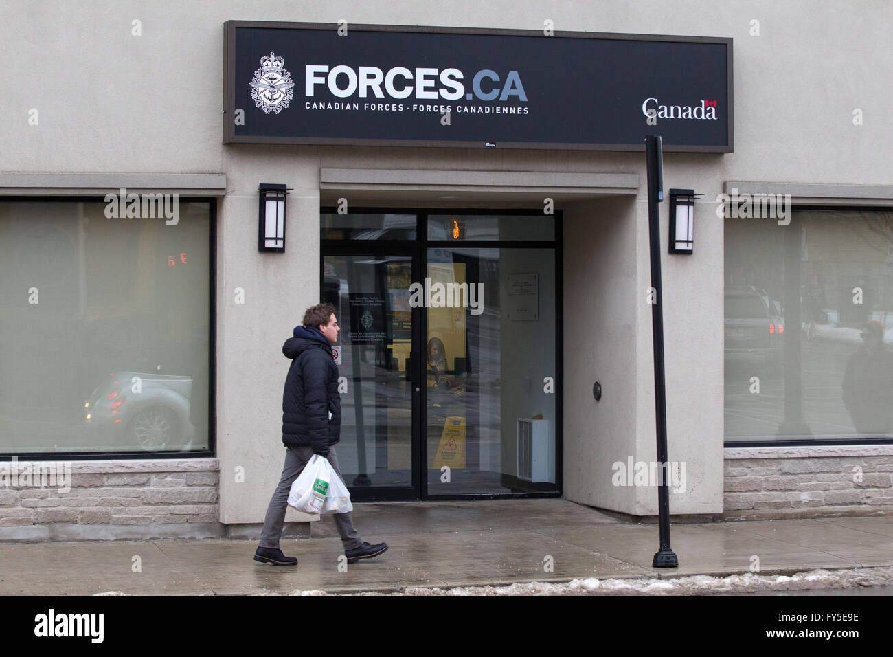 Canadian Forces recruiting Center in der Innenstadt von Kingston, Ontario, auf Dienstag, 26. Januar 2016. Stockfoto