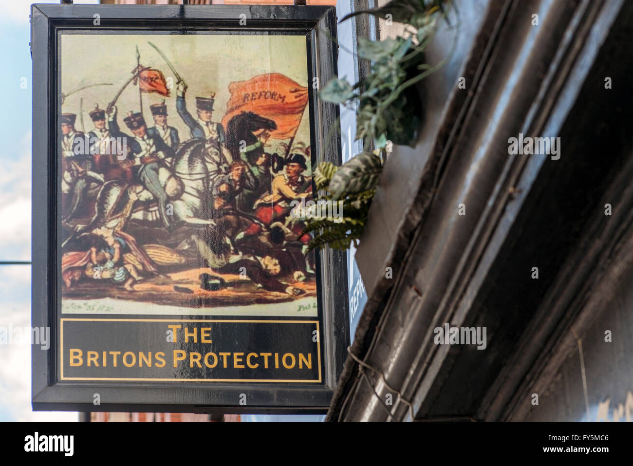 Die Briten Schutz Pub Schild Manchester Stockfoto