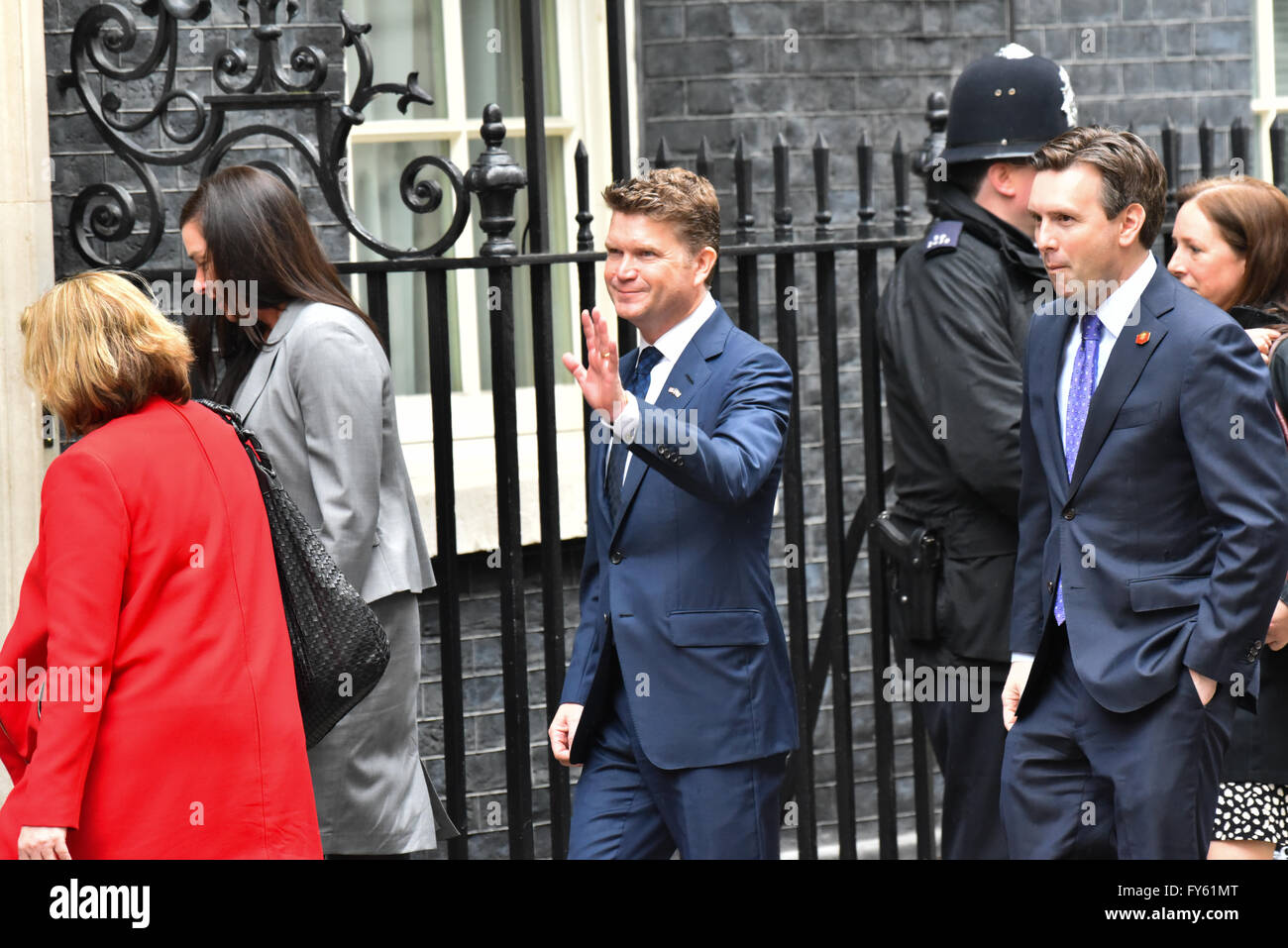 Downing Street, London, UK. 22. April 2016. Präsident Obama besucht Downing Street. Bildnachweis: Matthew Chattle/Alamy Live-Nachrichten Stockfoto