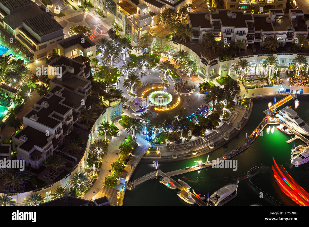 Dubai Marina Draufsicht nahezu Stockfoto