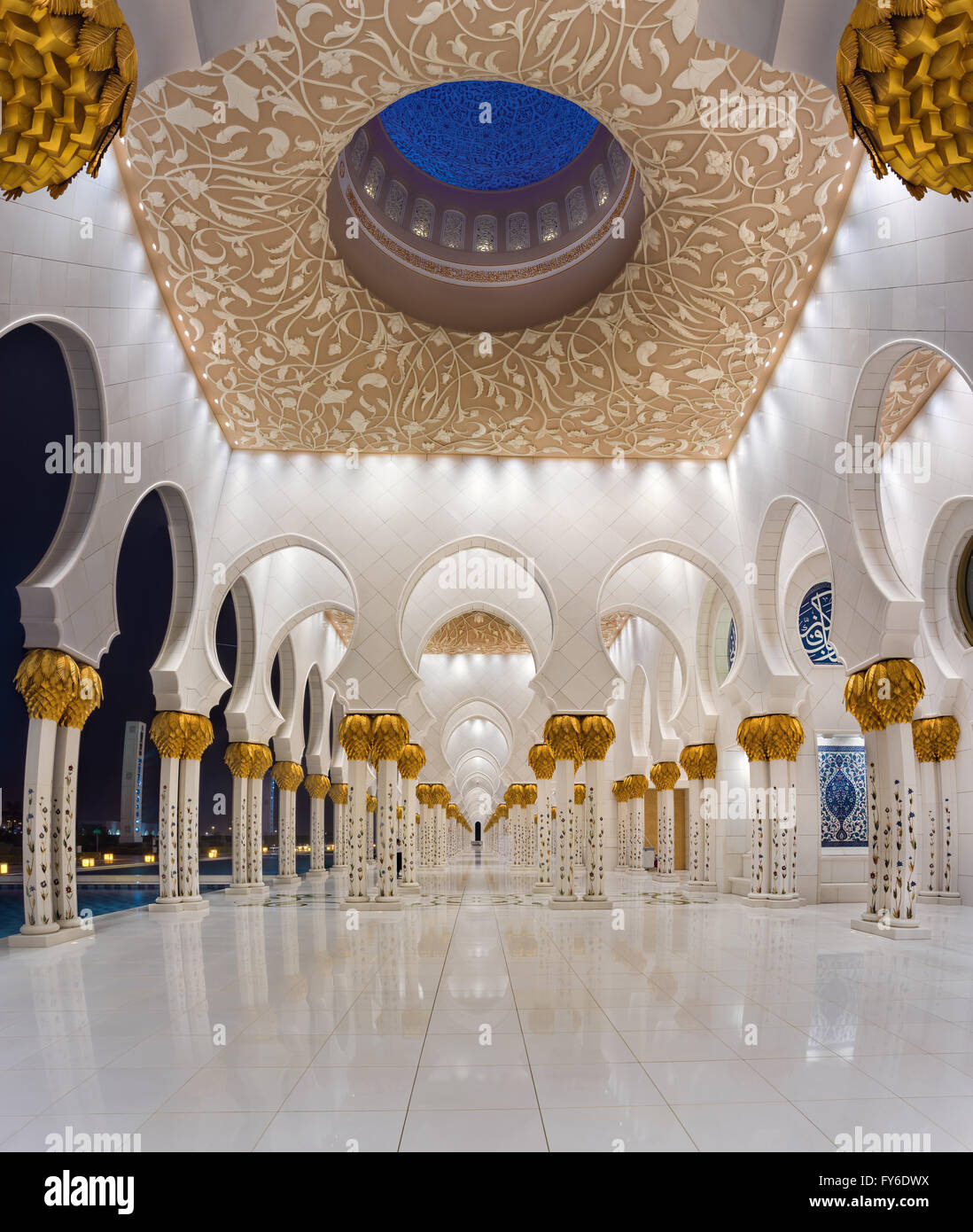 Sheikh-Zayed-Moschee weiße Marmor Muster Stockfoto