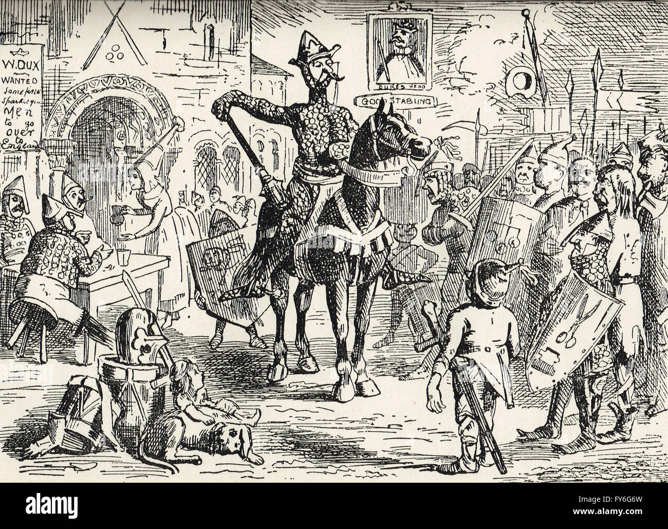 William der Eroberer Rekrutierung für die Invasion von Großbritannien von John Leech Stockfoto