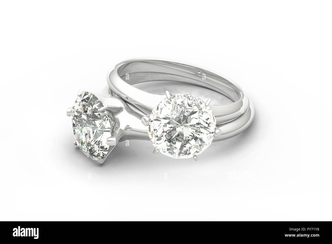 Paar Diamant Ringe Stockfoto
