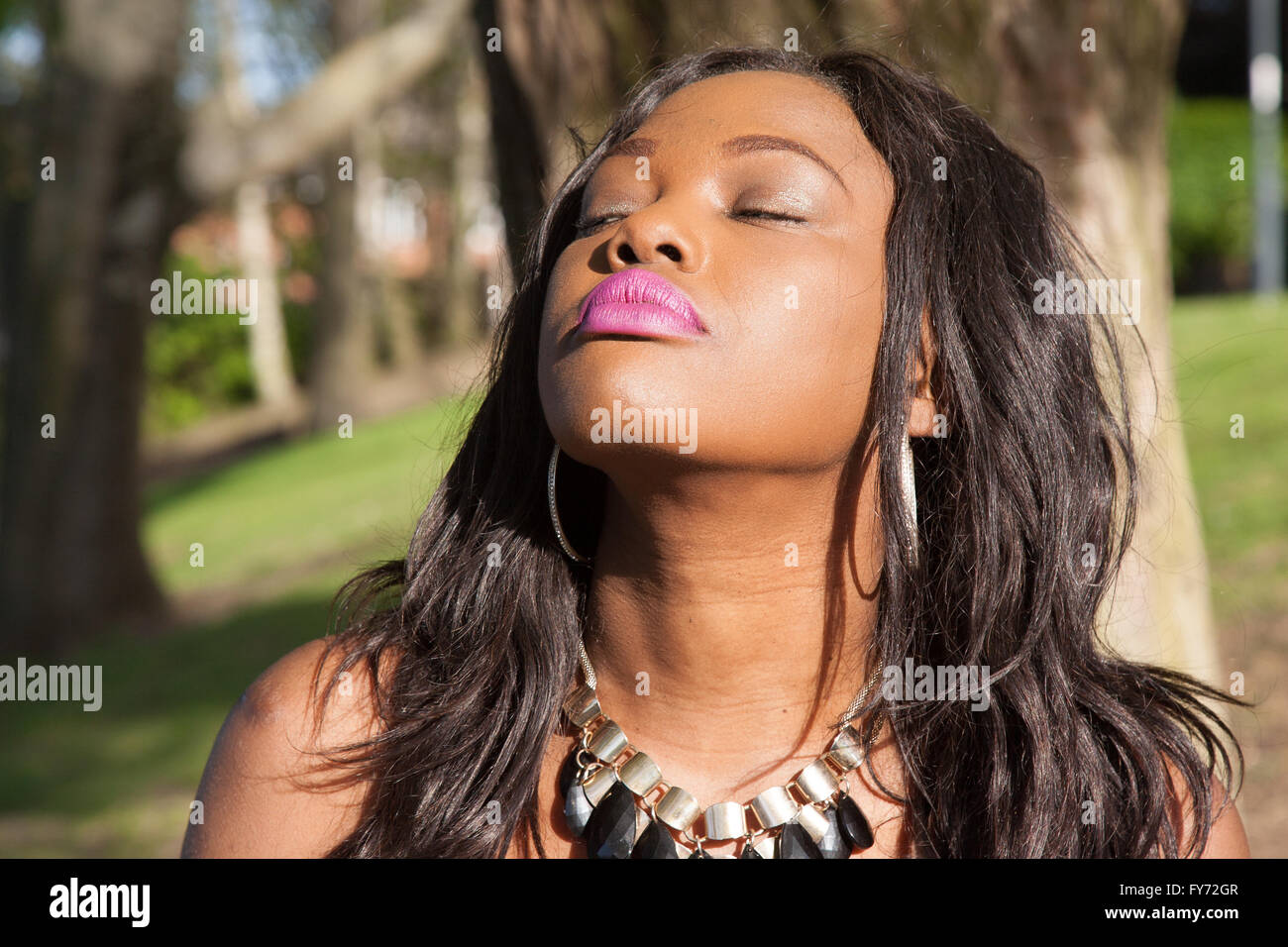 Afro Carribean Frau Stockfoto