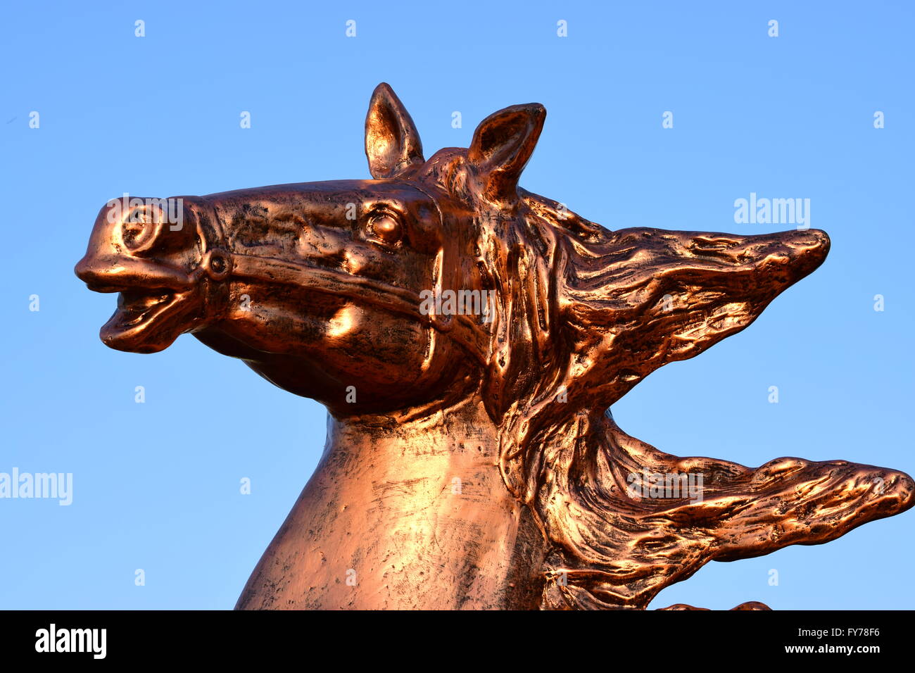 Bronzestatue eines Pferdes in Astana, Kasachstan Stockfoto
