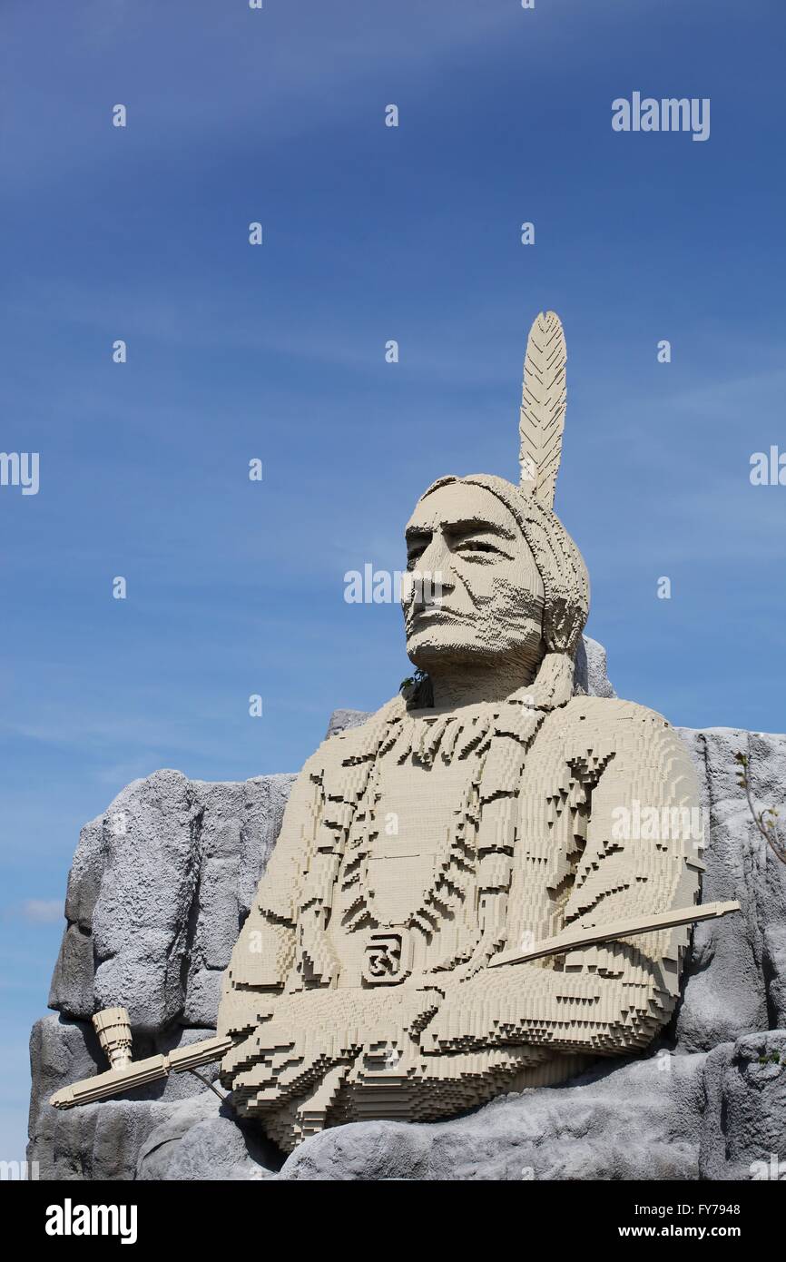 Indische Statue im Legoland Resort in Billund, Dänemark Stockfoto