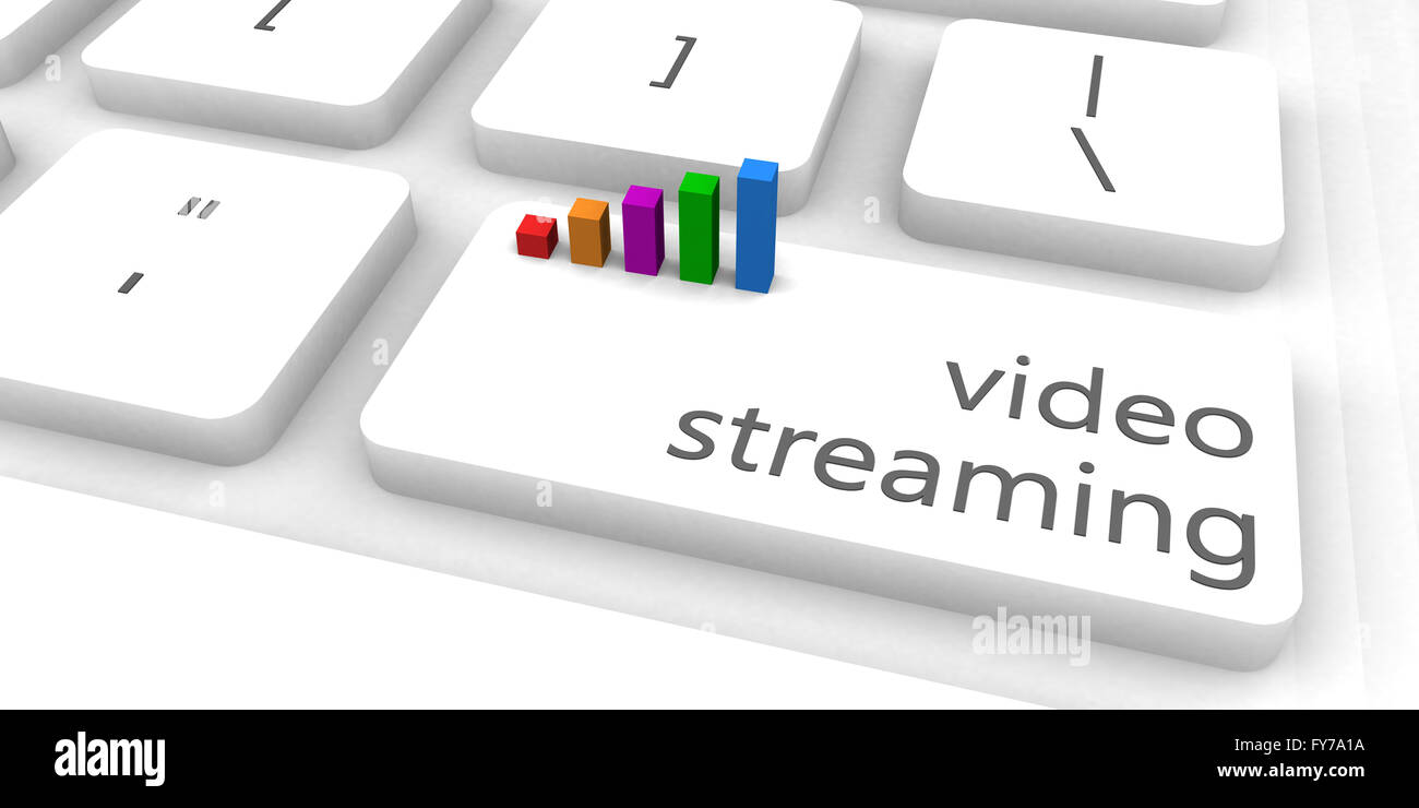 Video-Streaming als eine schnelle und einfache Website-Konzept Stockfoto