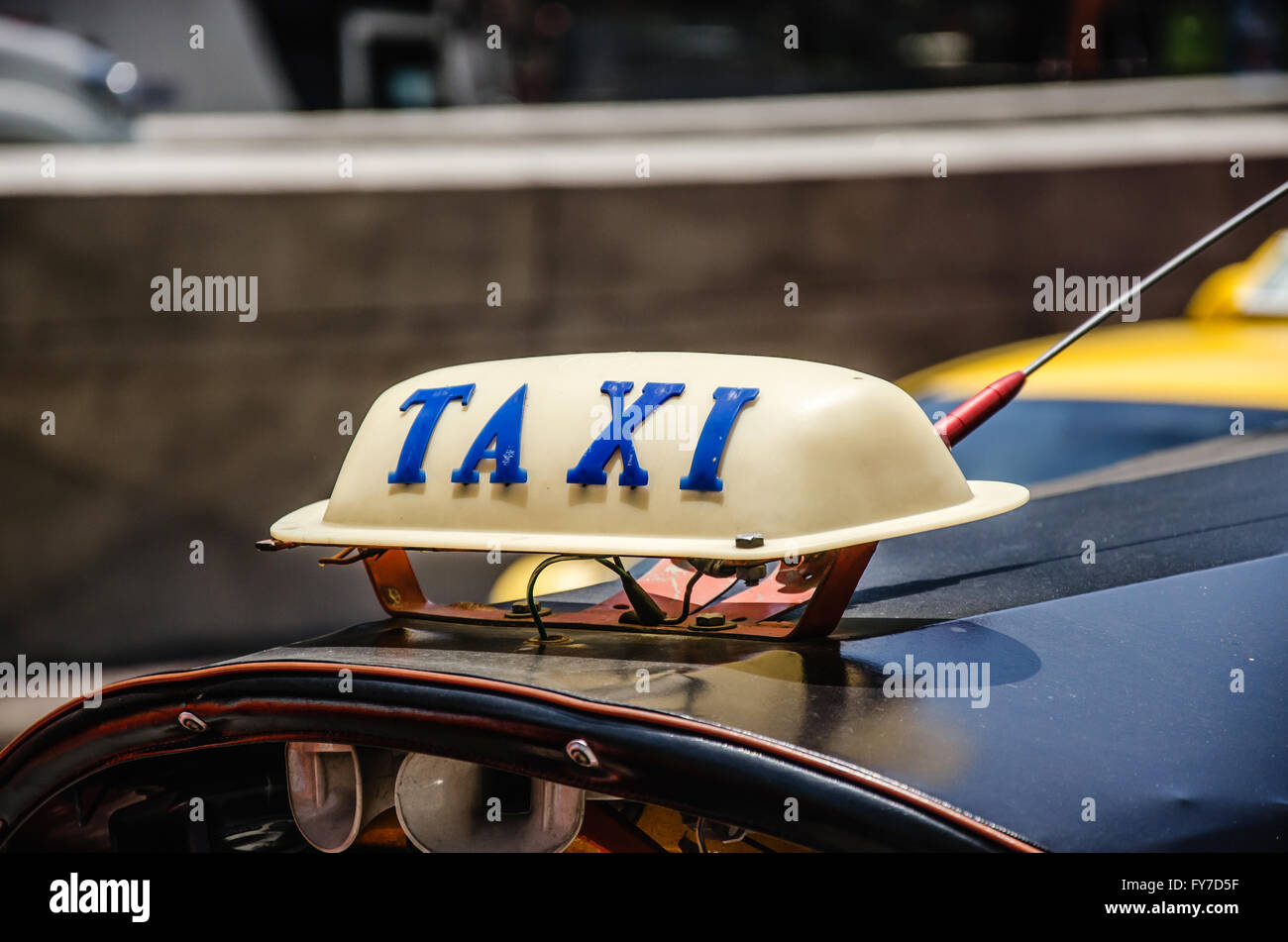 Anzeichen dosiert taxi Thailand. Stockfoto