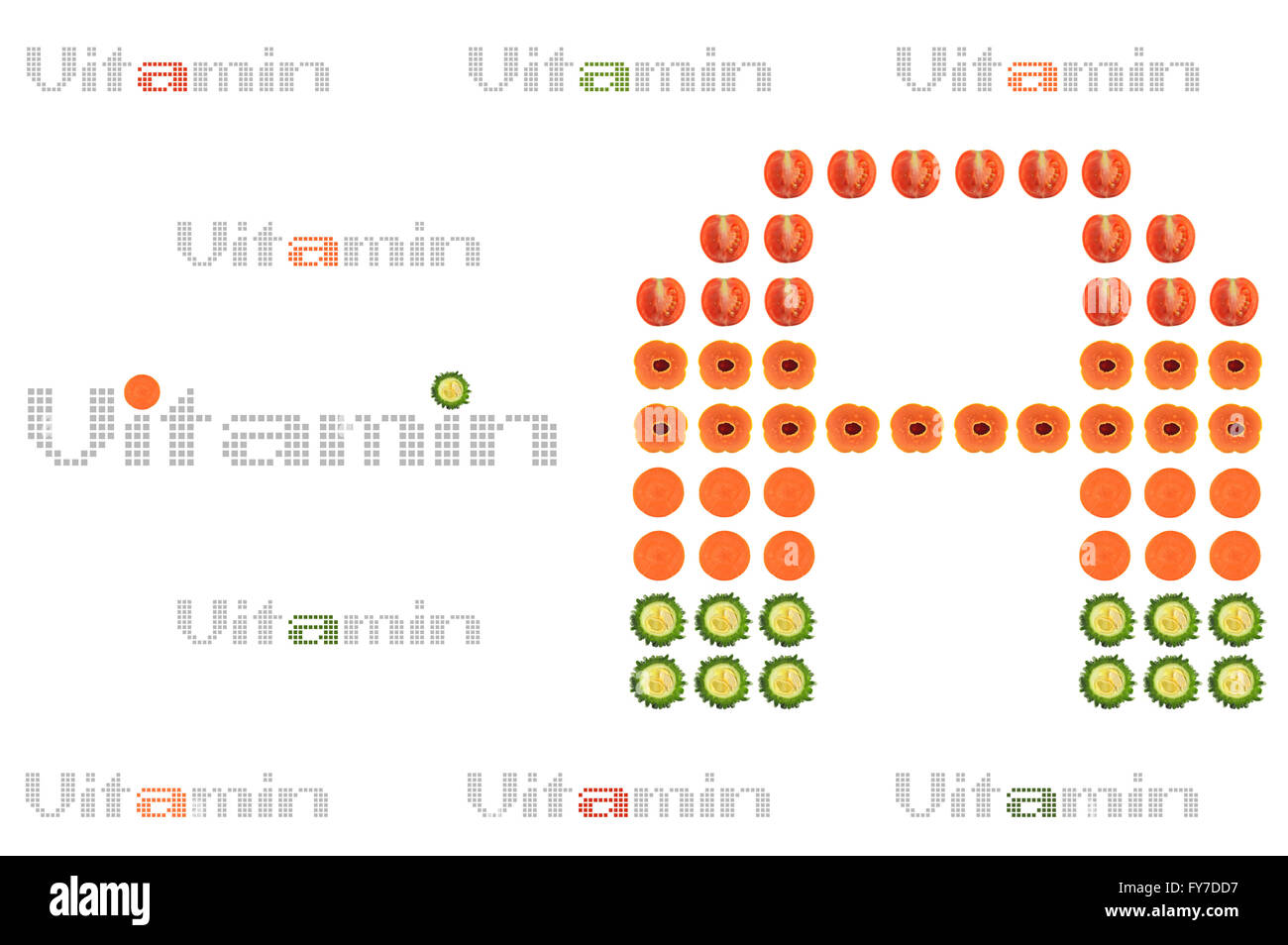 Vitamin A Wort auf weißem Hintergrund Stockfoto