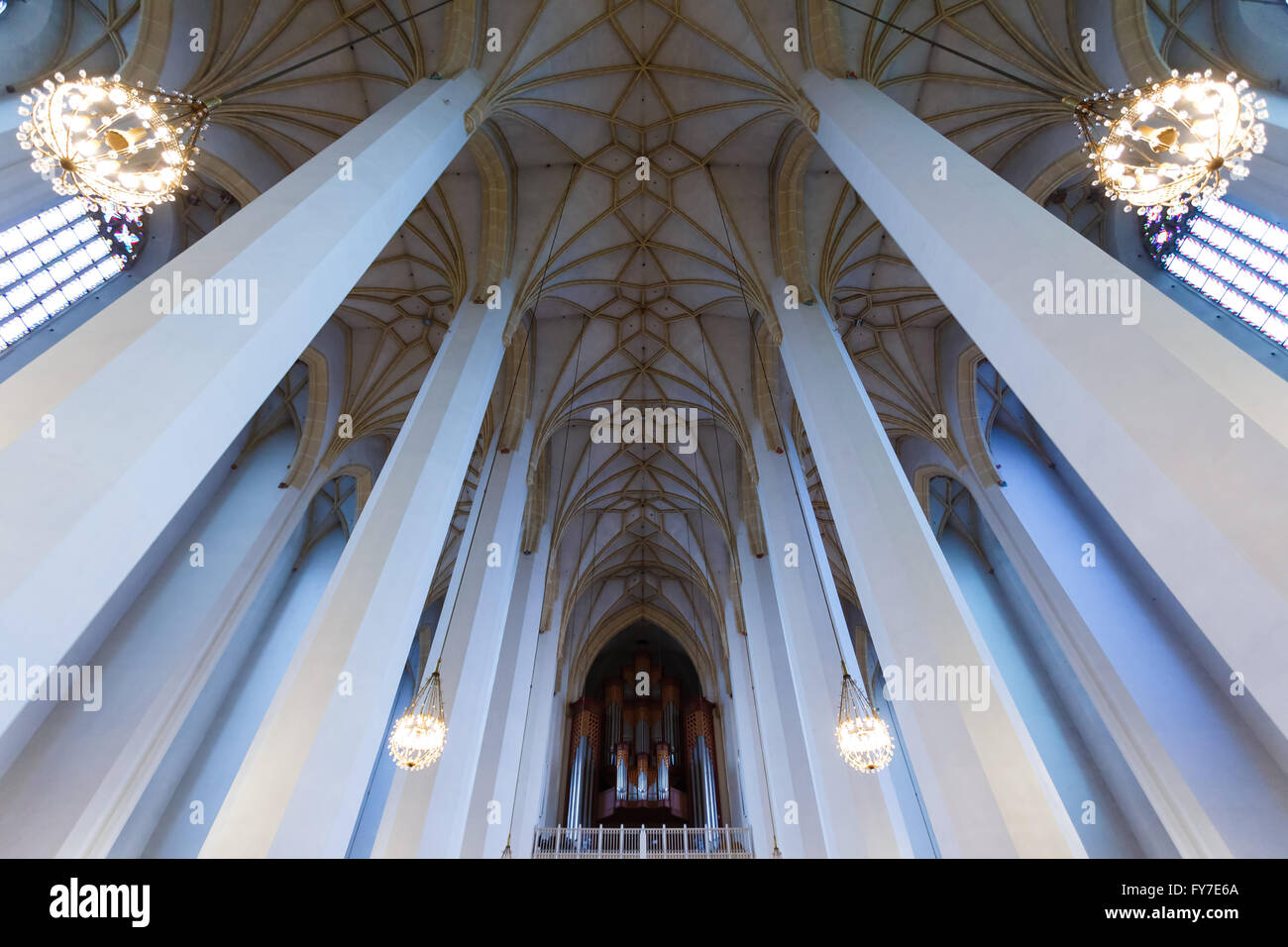 Ansicht des Innenraums der Frauenkirche, es ist ein Wahrzeichen und gilt als ein Symbol für die Bayern Stockfoto