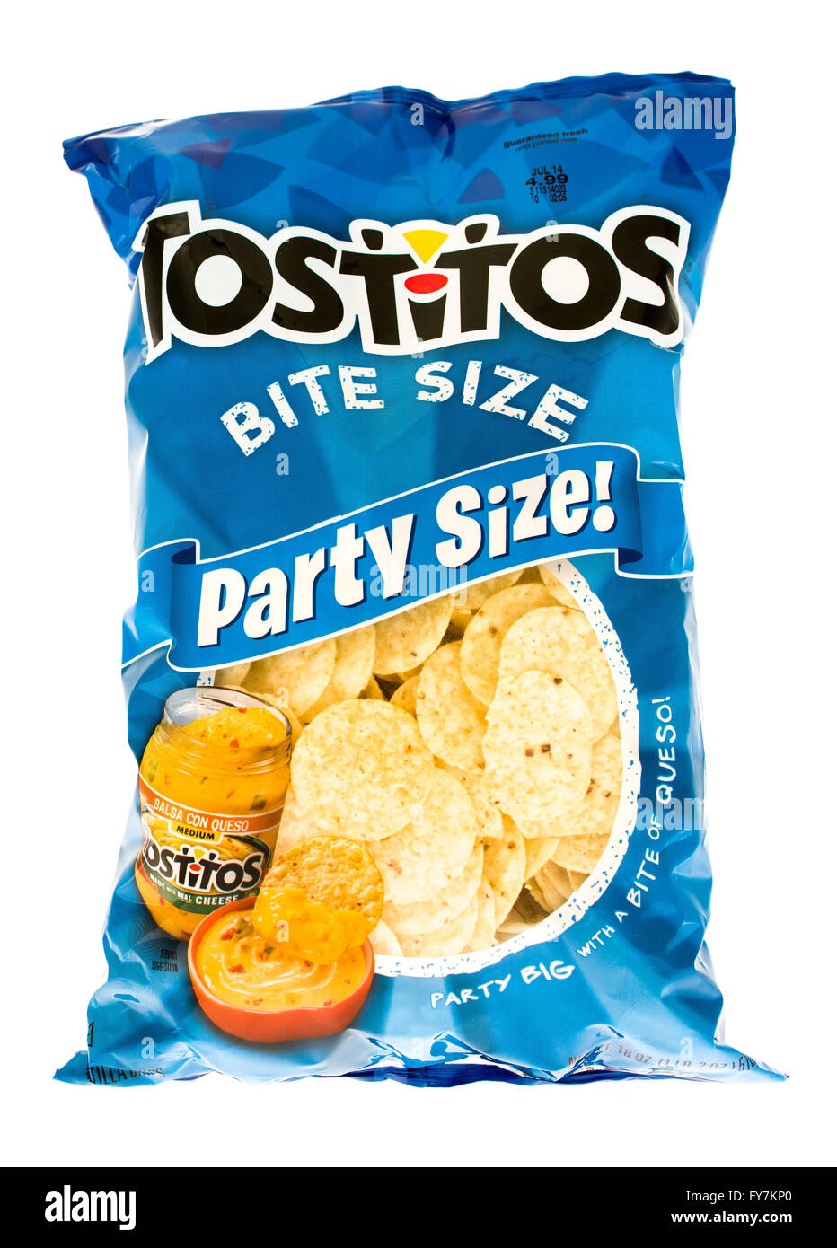 Winneconni, WI - 10. Juni 2015: Bag Tostitos Biss Größe Chips Stockfoto