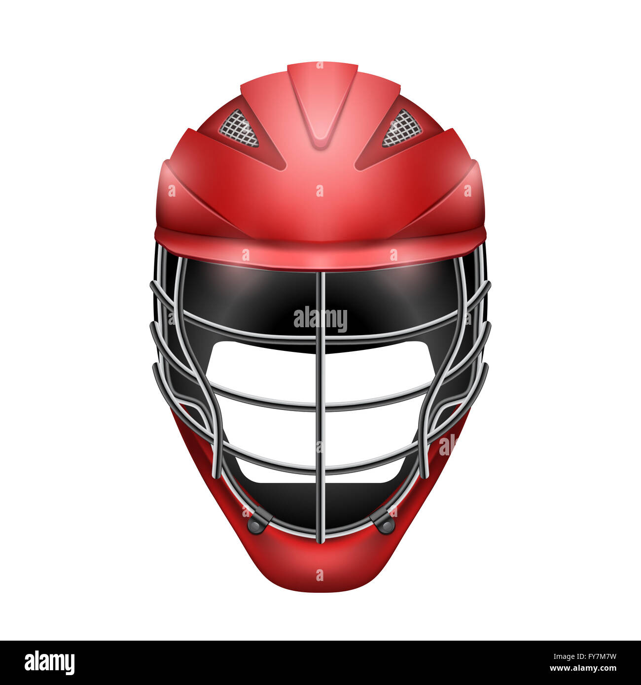 Lacrosse-Helm-Vorderansicht Stockfoto