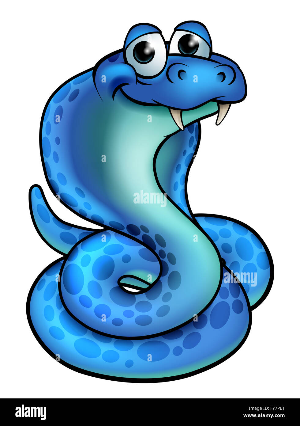 Eine freundliche blaue Cartoon Kobra Schlange Stockfoto