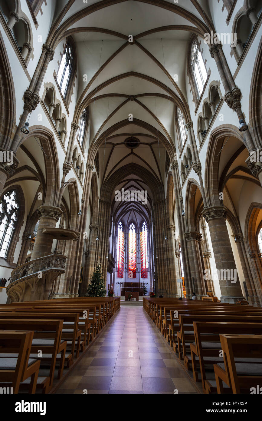 Innenraum der großen Kirche Saint Paul, befindet sich in der Quart Ludwigsvorstadt-Isarvorstadt, München Stockfoto