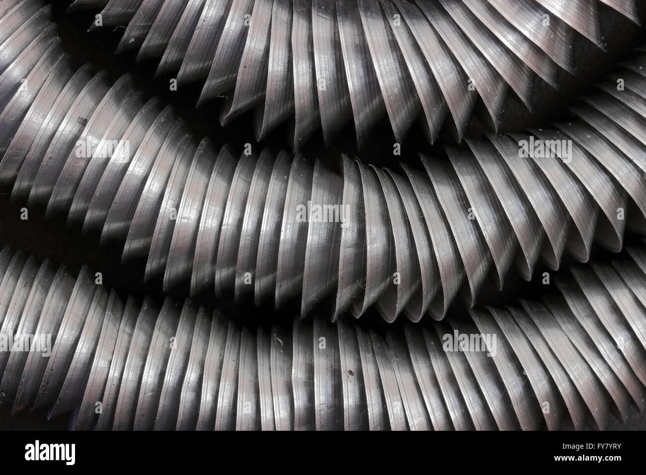 Detail der Späne Bearbeitung einer Drehmaschine Stockfoto