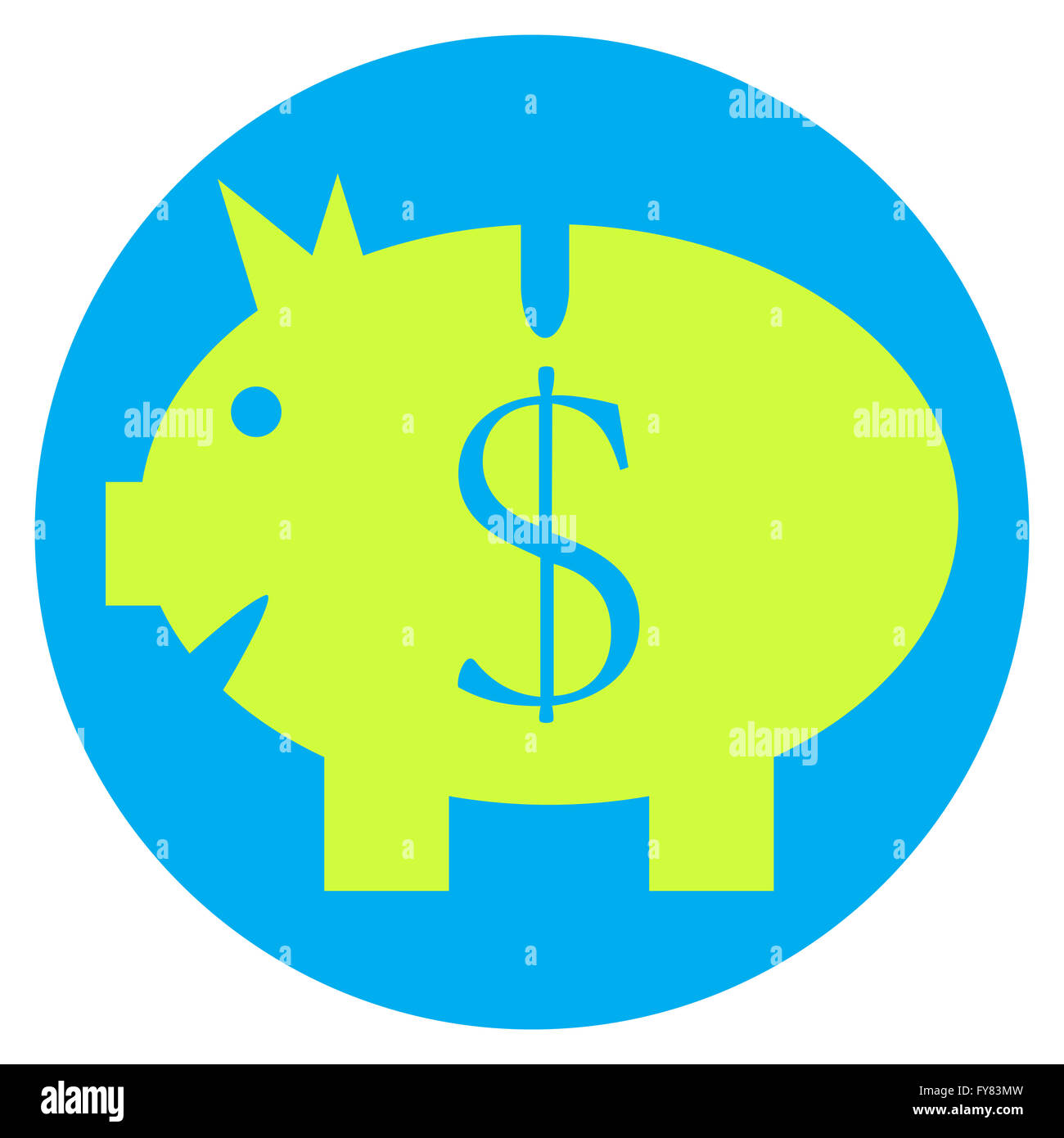 Sparschwein-Symbol. Spart Geld und Finanzen Geld und Investitionen. Flaches Design Vektorgrafik Stockfoto