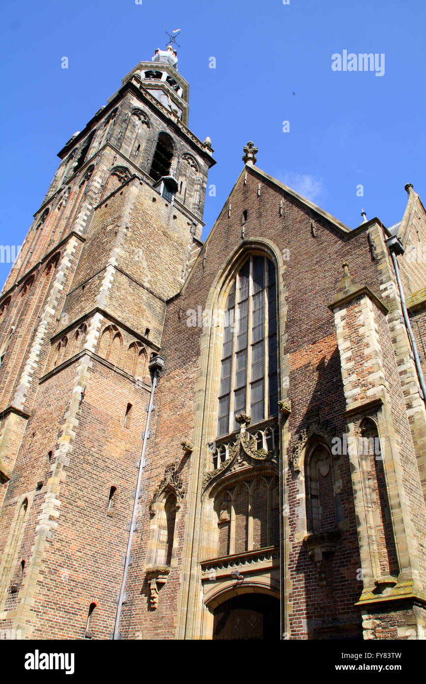 Die St.-Jans Kirche (St.-Lage) aus dem 13. Jahrhundert in der Stadt Gouda. Die Niederlande Stockfoto