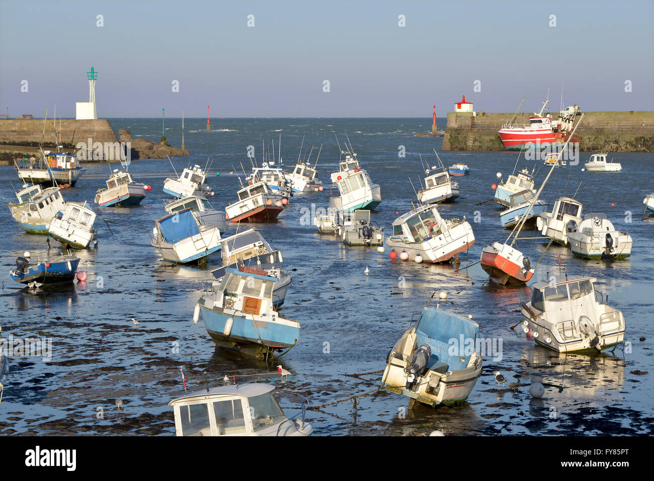 Hafen von Barfleur in Frankreich Stockfoto