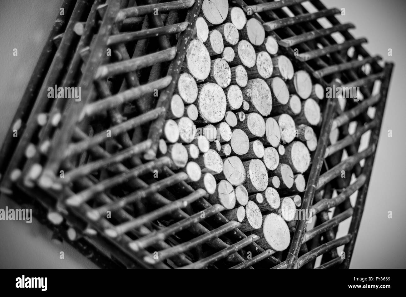 Holzwand Kunst Stockfoto