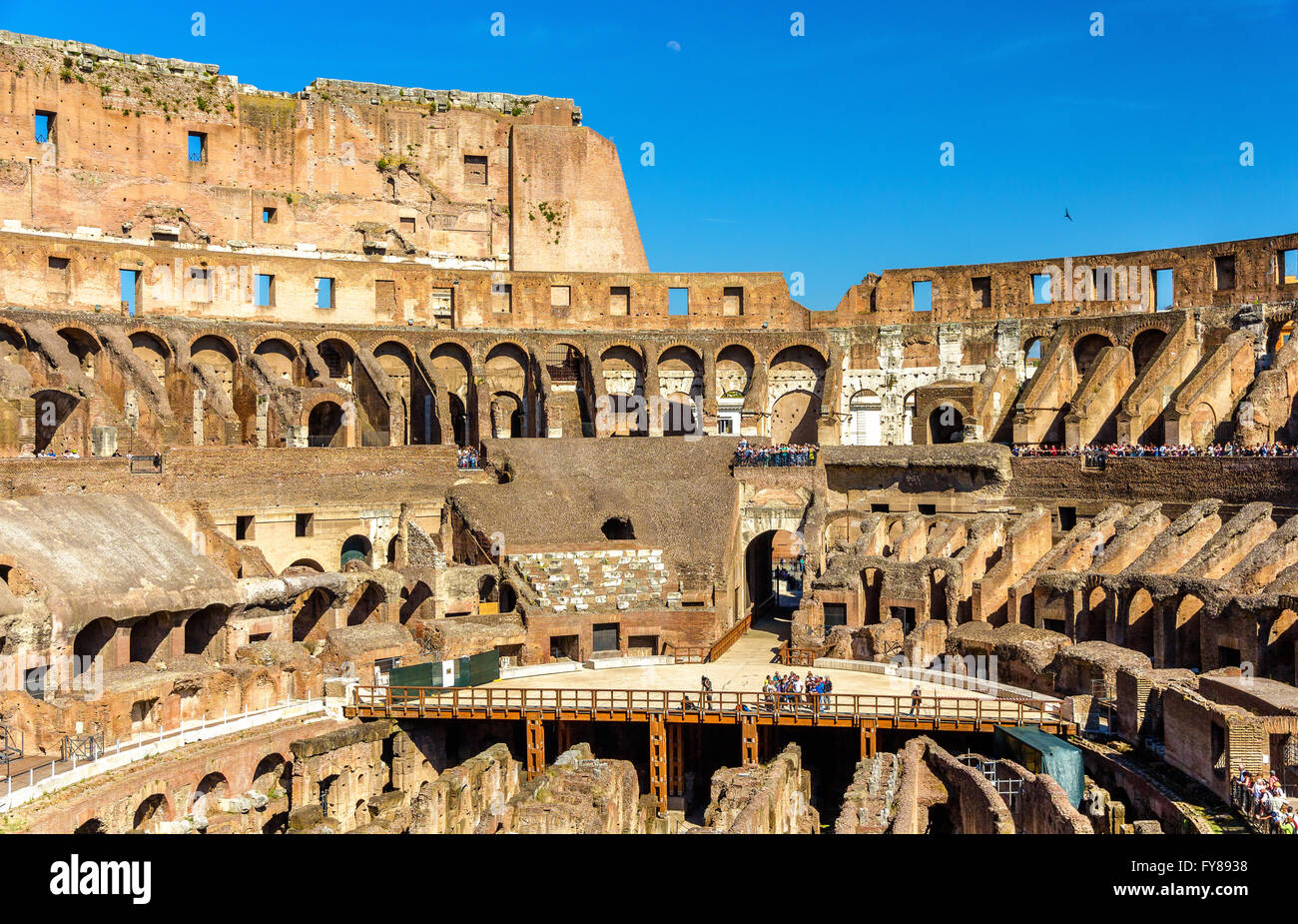 Arena des Kolosseums oder flavische Amphitheater in Rom Stockfoto