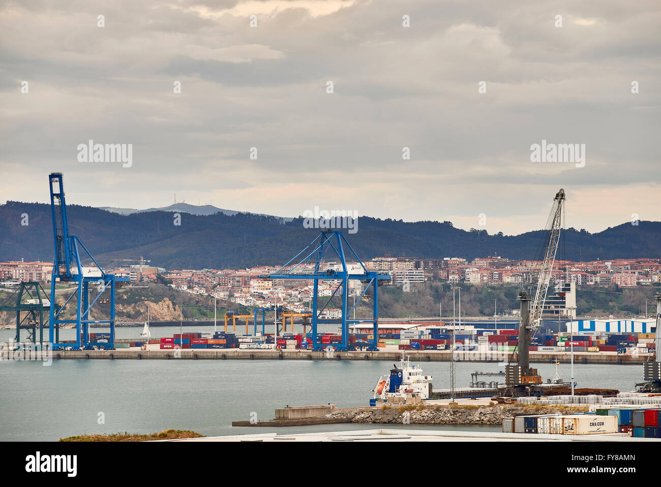 Hafen von Bilbao, Vizcaya, Baskenland, Baskenland, Spanien, Europa Stockfoto