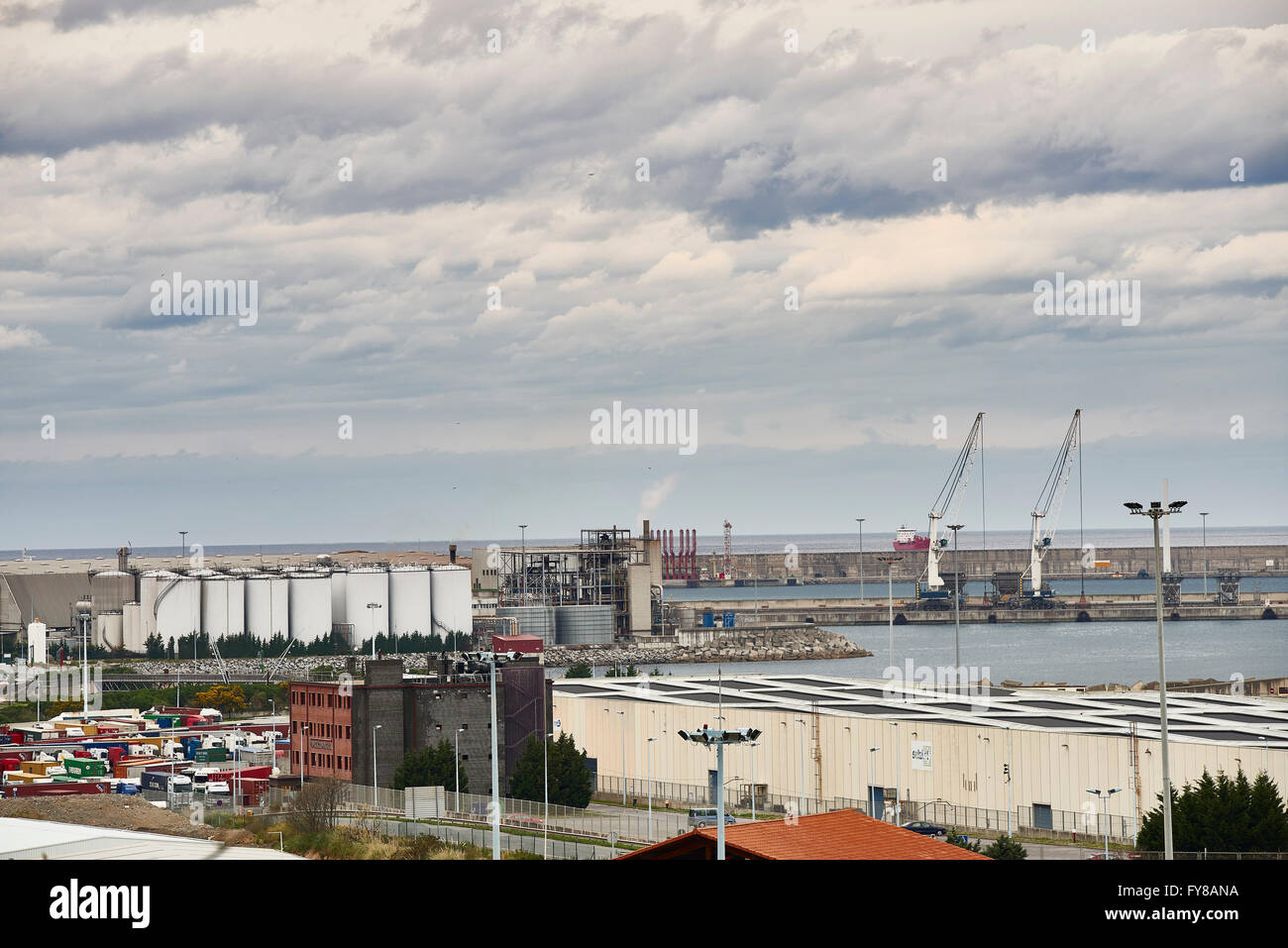 Hafen von Bilbao, Vizcaya, Baskenland, Baskenland, Spanien, Europa Stockfoto